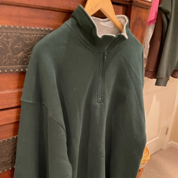 XXL GREEN COTTON HALF-ZIP JERSEY; Like New condition; sweatshirt material; $19 - Picture 7 of 16